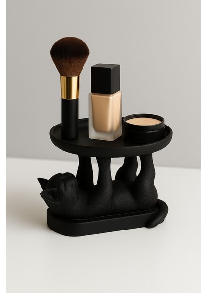 Kedi Figürlü Takı ve Makyaj Düzenleyici, Pla, Siyah, Minimal Organizer modelleri