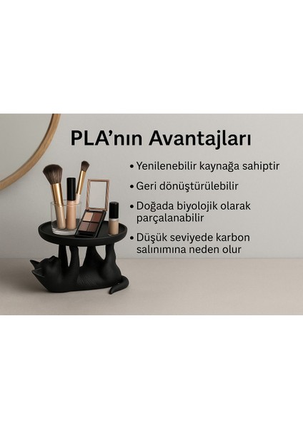 Kedi Figürlü Takı ve Makyaj Düzenleyici, Pla, Siyah, Minimal Organizer indirimleri