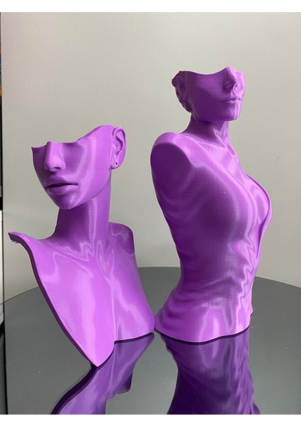 Mor Renk Dekoratif Takı Teşhir Standı 2'li Set 30 ve 21 cm Takı Düzenleyici modelleri