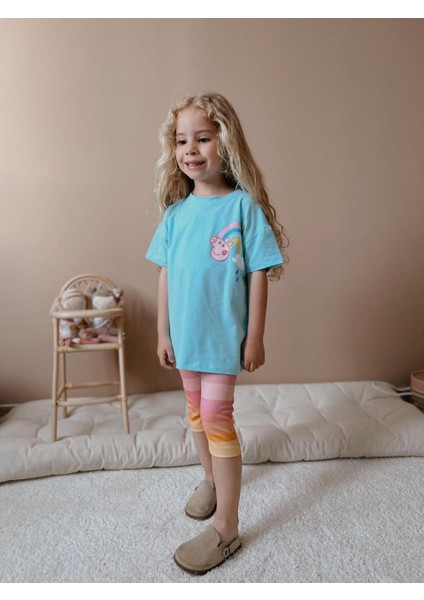 Peppapig Scuba Kumaş Taytlı Kız Çocuk Alt Üst Takım fiyatları