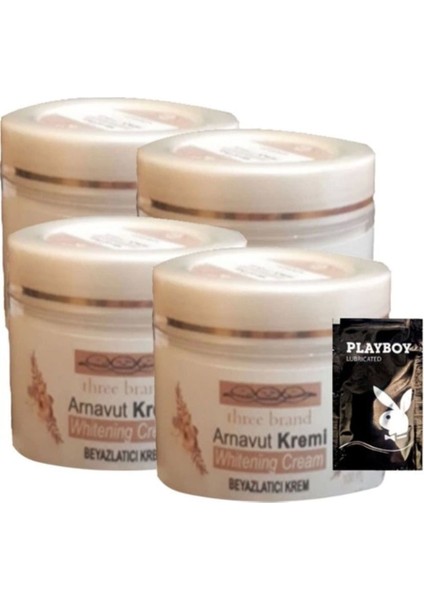 4lü Adet Arnavut Kremi Whitens Cream Aklık Kremi LFHX0420 100 ml + 1 Adet Jel Hediye