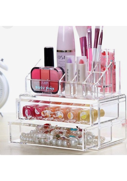 3 Katlı 2 Çekmeceli Beyaz Takı ve Makyaj Organizer, Düzenleyici fiyatları