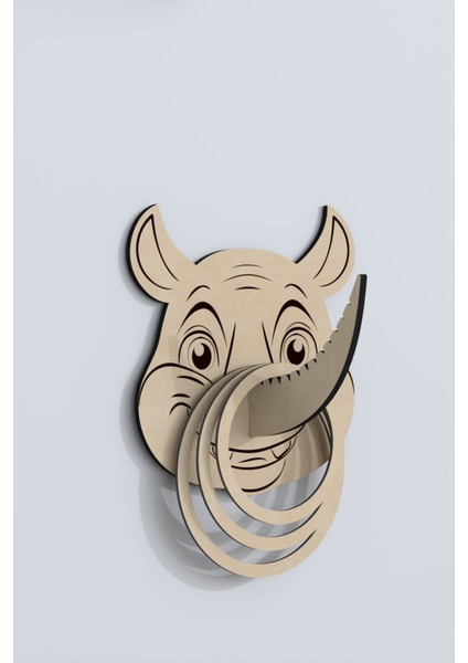 Ahşap Gergedan Figürlü Halka Atma Oyunu – Eğitici ve Eğlenceli Çocuk Oyuncağı