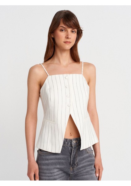 60585 Askılı Yelek-Beyaz