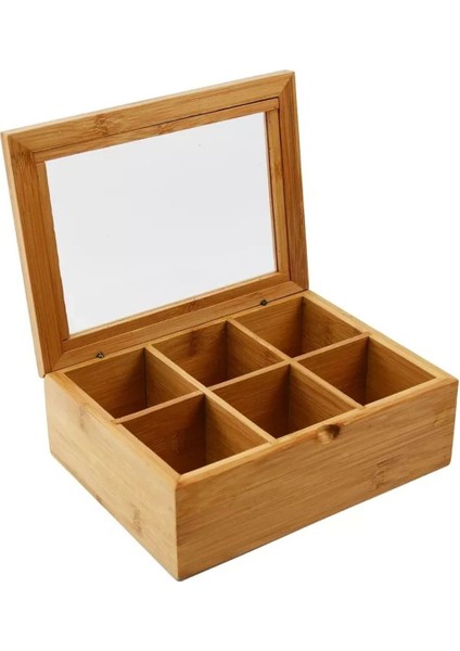 Bej Bambu 6 Gözlü Vintage Tarz Saklama Kabı, Mutfak ve Banyo Düzenleyici modelleri