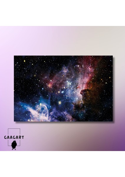 Tekli Yatay Kanvas Duvar Tablosu Uzay Yıldız Takımları modelleri