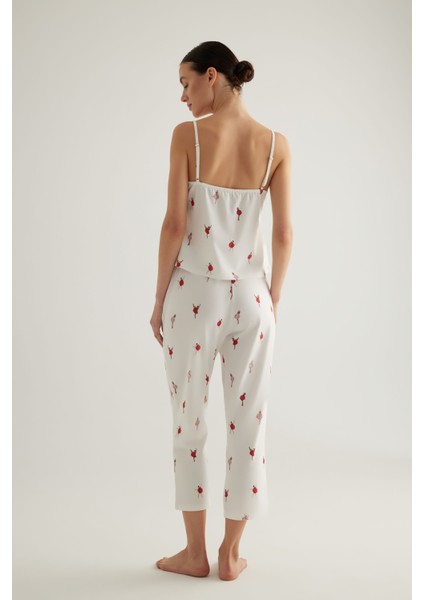 Kadın Pamuklu V Yaka Büzgülü Ince Askılı Atlet Pijama Üstü fırsatları