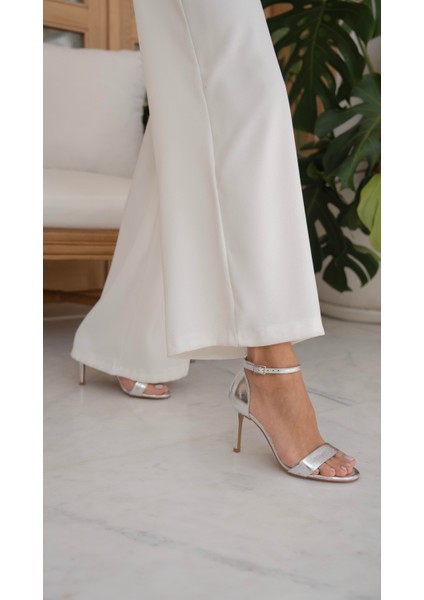 Yolette Lame Hakiki Deri Topuklu Ayakkabı