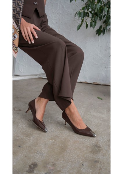 Vander Kahve Hakiki Deri Topuklu Ayakkabı indirimleri