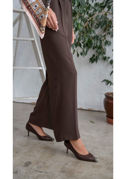 Vander Kahve Hakiki Deri Topuklu Ayakkabı