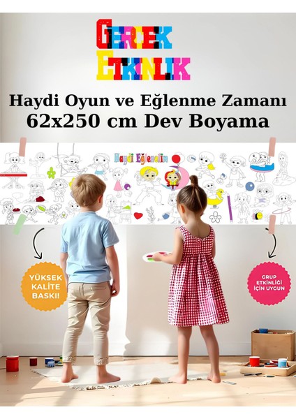 Kız Çocuk Spor Etkinlikleri ve Eğlence 2.5m Dev Boyama | Doğum Günü Özel Aktivite