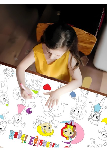 Kız Çocuk Spor Etkinlikleri ve Eğlence 2.5m Dev Boyama | Doğum Günü Özel Aktivite modelleri