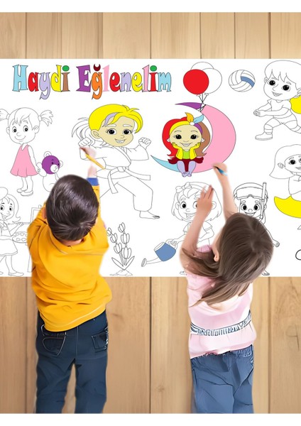 Kız Çocuk Spor Etkinlikleri ve Eğlence 2.5m Dev Boyama | Doğum Günü Özel Aktivite fırsatları