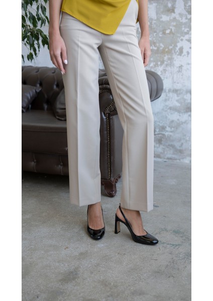 Mika Siyah Rugan Topuklu Ayakkabı