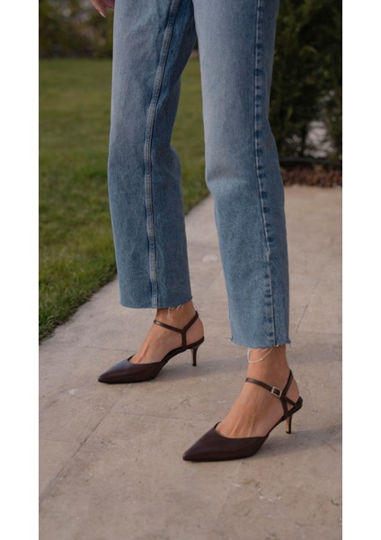 Rangel Kahve Hakiki Deri Topuklu Ayakkabı fiyatları