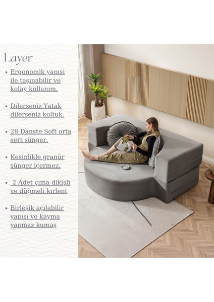 Layer 2'li Açılabilir Koltuk & Yeni Nesil & Silinebilir & Çift Kişilik & Konforlu Yatak Çift Kişilik fırsatları