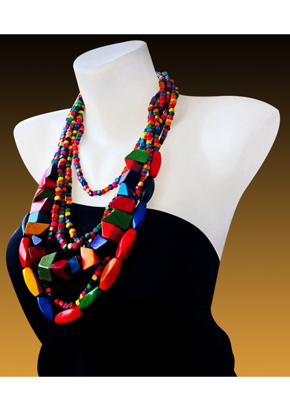 Çok Renkli Bohem Kolye