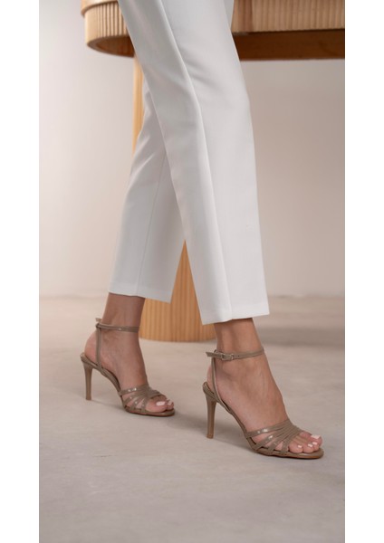 Evander Vizon Rugan Hakiki Deri Topuklu Ayakkabı