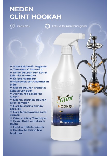 Hookah 12 x 1 Lt. %100 Bitkisel Cam Metal Nargile Lüle Marpuç Temizleyici Spreyi fiyatları