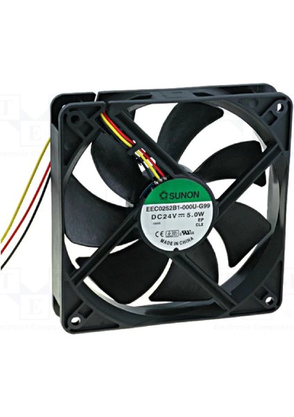 EEC0252B1-000U-G99 ,120X25MM 24VDC 108-CFM 3-Kablo Fan