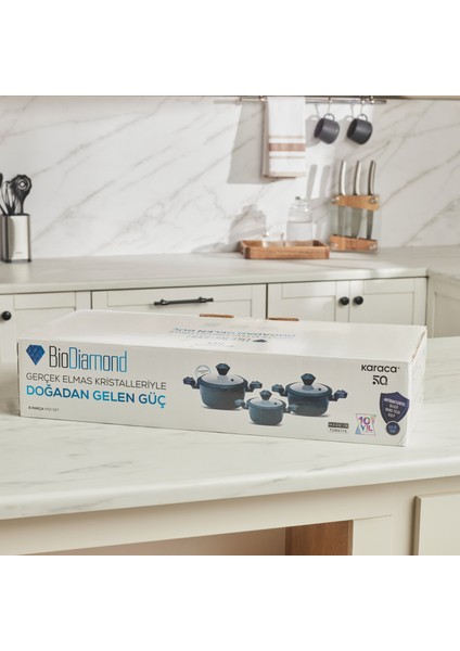 BioDiamond Antibakteriyel Kulp İndüksiyon Tabanlı 6 Parça Tencere Seti