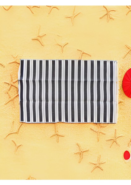 Plastik Katlanır Piknik Plaj Hasırı 120*180 cm Siyah