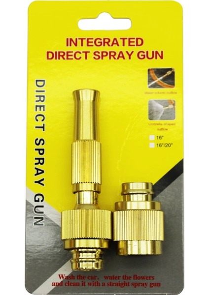 Sarı - Alüminyum Hortum Fiskiye Aparatı Çift Fonksiyonlu (4887)