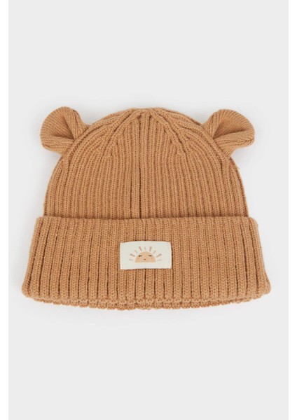 Erkek Bebek Dokuma Etiketli Kulaklı Triko Bere C8595A525WN