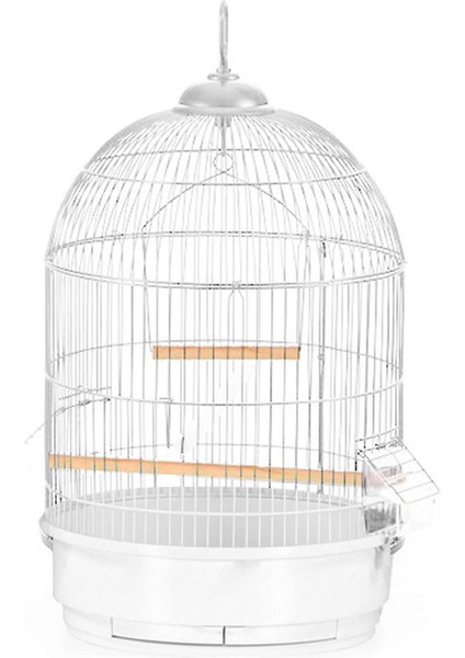 Yuvarlak Kuş Kafesi Beyaz (34 x 55) x 1 Adet Lzwdr