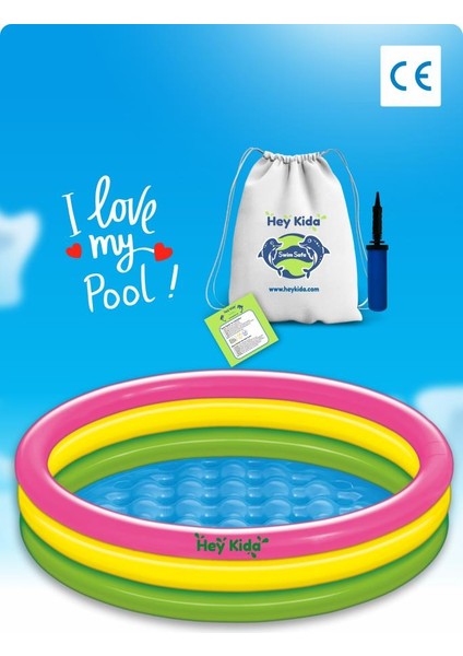 Şişme Tabanlı 3 Boğumlu Pompalı Havuz 114X25 cm