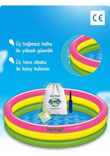 Şişme Tabanlı 3 Boğumlu Pompalı Havuz 114X25 cm indirimleri