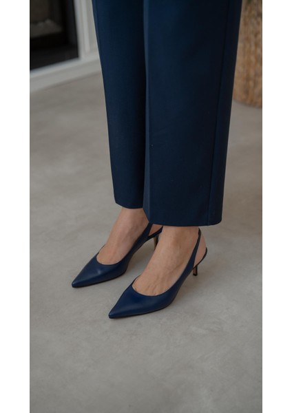 Lisa Lacivert Hakiki Deri Topuklu Ayakkabı fiyatları