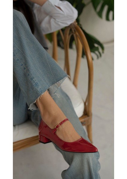 Hofman Kırmızı Rugan Topuklu Ayakkabı