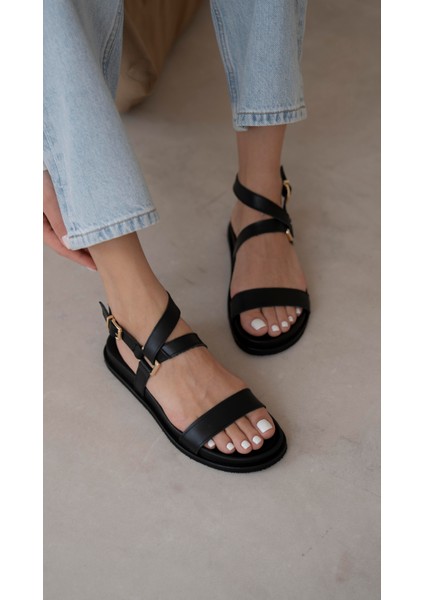 Dubai Siyah Hakiki Deri Sandalet fiyatları