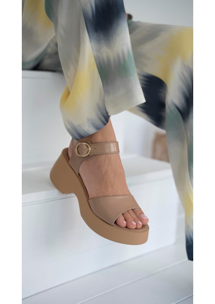 Parma Ten Hakiki Deri Kadın Sandalet