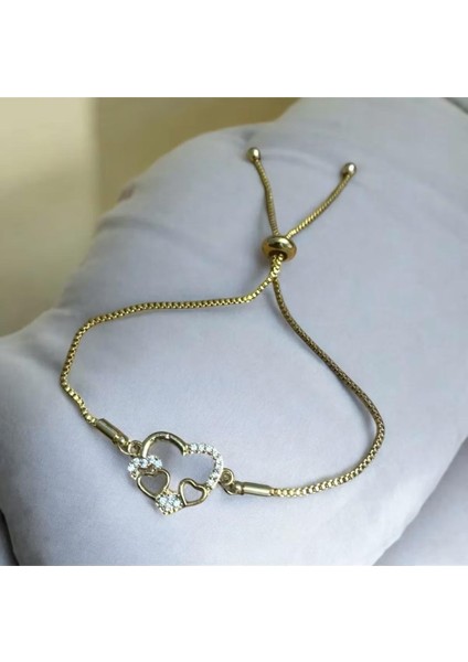 Zirkon Taşlı Kalp Detaylı Asansörlü Bileklik modelleri