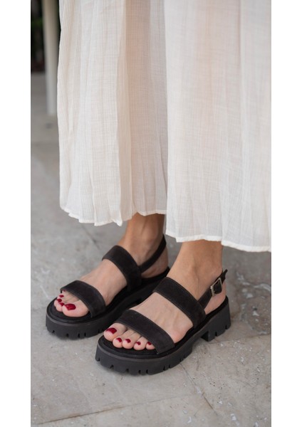 Winona Kahve Süet Hakiki Deri Kadın Sandalet fiyatları