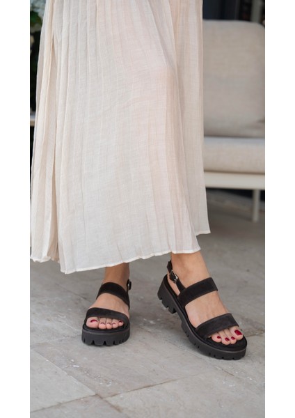 Winona Kahve Süet Hakiki Deri Kadın Sandalet modelleri