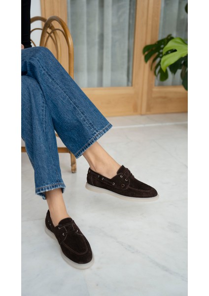 Powell Kahve Süet Hakiki Deri MAKOSEN