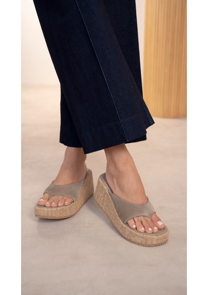 Siena Vizon Süet Hakiki Süet Kadın Terlik