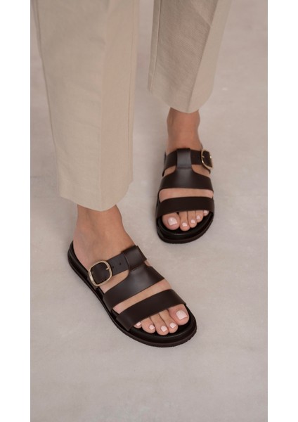 Vespa Kahve Hakiki Deri Terlik fırsatları