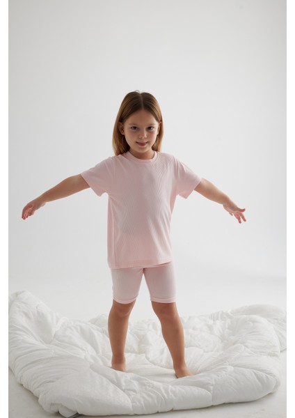 Kız Çocuk Modal Kaşkorse Kısa Kollu Taytlı Takım fiyatları