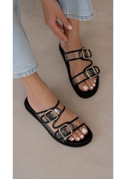 Gavi Siyah Şeffaf Hakiki Deri Terlik fiyatları