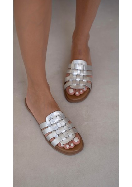 Savinyo Lame Hakiki Deri Kadın Terlik fiyatları