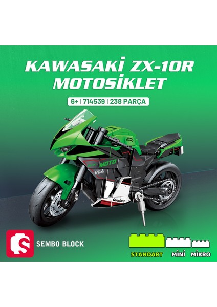 Kawasaki ZX-10R Motosiklet Yapı Bloğu Seti 238 Parça fiyatları