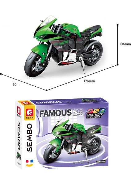 Kawasaki ZX-10R Motosiklet Yapı Bloğu Seti 238 Parça modelleri