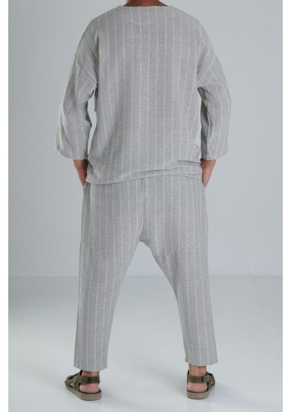 Yeşil Keten Pamuk Tasarım Şalvar Takım fırsatları