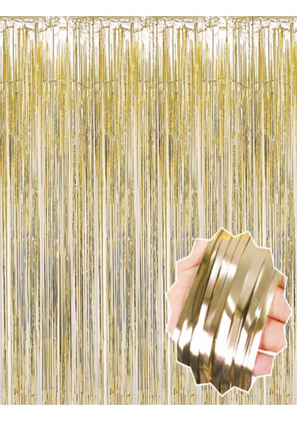 Mat Altın Püsküllü Kapı Perdesi - Parti, Bekarlığa Veda, Doğum Günü 1x2 M modelleri