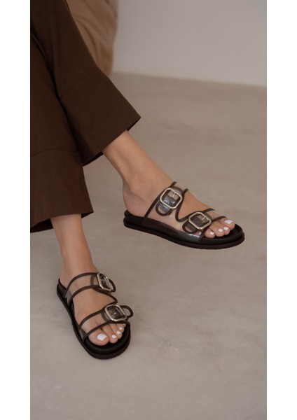 Gavi Kahve Şeffaf Hakiki Deri Terlik fırsatları