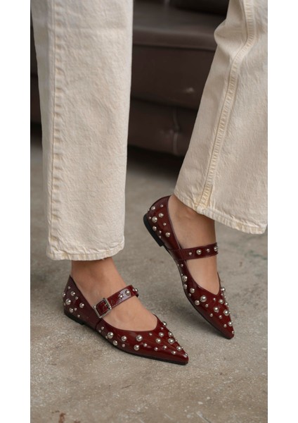 Perkins Bordo Rugan Hakiki Deri Babet